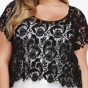 Torrid Size 1 Crop lace floral Top